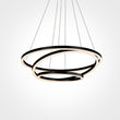 Load image into Gallery viewer, 3 - Ring LED Light Circular Chandelier, 102W, 3000K, 4335LM, Matte Black Body Finish, Dimmable, Pendant Mounting - LEDMyPlace