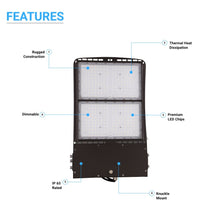 Load image into Gallery viewer, 300 watt LED Flood Light 5700K IP65 39000 Lumens Bronze, Dimmable, Floodlight for Backyard|Court|Stadium|Yard, Outdoor Waterproof Security Lights, Arena Lights - LEDMyPlace