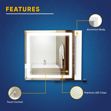 Load image into Gallery viewer, 36 in. X 36 in. LED Lighted Bathroom Vanity Mirror, Anti Fog, CRI 90+, Adjustable Color Temperature &amp; Remembrance, Makeup Mirror, Touch Button, Inner Window Style - LEDMyPlace