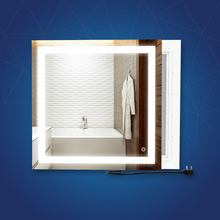 Load image into Gallery viewer, 36 in. X 36 in. LED Lighted Bathroom Vanity Mirror, Anti Fog, CRI 90+, Adjustable Color Temperature &amp; Remembrance, Makeup Mirror, Touch Button, Inner Window Style - LEDMyPlace