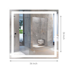 Load image into Gallery viewer, 36 in. X 36 in. LED Lighted Bathroom Vanity Mirror, Anti Fog, CRI 90+, Adjustable Color Temperature &amp; Remembrance, Makeup Mirror, Touch Button, Inner Window Style - LEDMyPlace