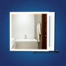 Load image into Gallery viewer, 36 in. x 36 in. LED Lighted Bathroom Vanity Mirror, Anti - Fog, Touch Button, Adjustable Color Temperature &amp; Remembrance, Wall Mounted Makeup Mirror, CRI 90+, Window Style - LEDMyPlace