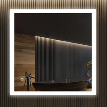 Load image into Gallery viewer, 36 in. x 36 in. LED Lighted Bathroom Vanity Mirror, Anti - Fog, Touch Button, Adjustable Color Temperature &amp; Remembrance, Wall Mounted Makeup Mirror, CRI 90+, Window Style - LEDMyPlace
