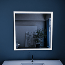 Load image into Gallery viewer, 36 in. x 36 in. LED Lighted Bathroom Vanity Mirror, Anti - Fog, Touch Button, Adjustable Color Temperature &amp; Remembrance, Wall Mounted Makeup Mirror, CRI 90+, Window Style - LEDMyPlace