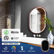Load image into Gallery viewer, 36 in. x 48 in. LED Lighted Bathroom Vanity Mirror, Anti - Fog, CRI 90+, Adjustable Color Temperature &amp; Remembrance, Lighted Makeup Mirrors, Neu - U Style - LEDMyPlace