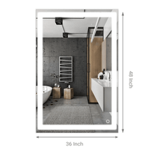 Load image into Gallery viewer, 36 in. x 48 in. Vanity Mirror with Lights, Anti - Fog, CRI 90+, Makeup Mirror with Lights, Touch Switch Control, CCT Adjustable With Remembrance, LED Mirror for Bathroom, Inner Window Style - LEDMyPlace