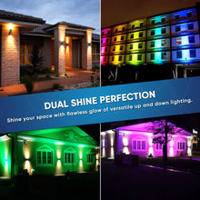 Load image into Gallery viewer, LED Outdoor Up &amp; Down Lights With Remote, RGBW, Cylinder, 18WX2, AC100-277V, IP65, ETL CE RoSH Approval, Outdoor Wall Lights