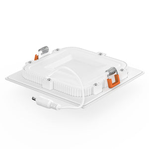 6" 12W LED Slim Panel Recessed Ceiling Light CCT 2700K 3000K 3500K 4000K 5000K, with Junction Box, Square