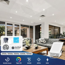 Load image into Gallery viewer, 4" 9W LED Slim Panel Recessed Ceiling Light CCT Changeable 2700K 3000K 3500K 4000K 5000K, with Junction Box, Square - LEDMyPlace