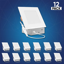 Load image into Gallery viewer, 4" 9W LED Slim Panel Recessed Ceiling Light CCT Changeable 2700K 3000K 3500K 4000K 5000K, with Junction Box, Square