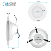 Load image into Gallery viewer, 4 Inch LED Recessed Lighting, 10W, Dimmable, ETL Listed, Baffle Trim, Recessed Downlights For Closets, Kitchens, Hallways, Basement - LEDMyPlace