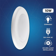 Load image into Gallery viewer, 4 Inch Ultra Thin LED Downlights, Surface Mount Disk Light, Round, 10W, Triac Dimming, ETL, Energy Star Listed, For Entrances, Living Rooms, Bedrooms, Kitchens and Dens - LEDMyPlace