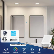Load image into Gallery viewer, 4 Inch Ultra Thin Square LED Recessed Light with Junction Box, 9W, 650LM, Damp Location, Dimmable, Ceiling Mount Light Trim For Office, Kitchen, Bedroom, Bathroom - LEDMyPlace