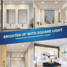 Load image into Gallery viewer, 4 Inch Ultra Thin Square LED Recessed Light with Junction Box, 9W, 650LM, Damp Location, Dimmable, Ceiling Mount Light Trim For Office, Kitchen, Bedroom, Bathroom - LEDMyPlace