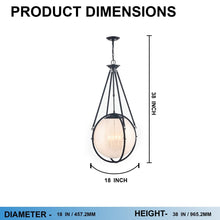 Load image into Gallery viewer, 4 - Light Chandelier Light Fixture Black Finish Hardware with Black Rope and Translucency whilte glass ,E12 Base - 18”D x 38“H - LEDMyPlace