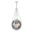 Load image into Gallery viewer, 4 - Light Chandelier Light Fixture Black Textured White Finish Hardware with White Rope and Clear Glass ,E12 Base - LEDMyPlace