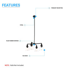 Load image into Gallery viewer, 4 - Lights Chandelier Lighting Fixture, Clear Glass Chandelier for Kitchen, Coffee Bar, E26 Base - LEDMyPlace