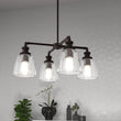 Load image into Gallery viewer, 4-Lights Chandelier Lighting Fixture, Clear Glass Chandelier for Kitchen, Coffee Bar, E26 Base