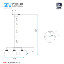 Load image into Gallery viewer, 4 - Lights Chandelier Lighting Fixture, Clear Glass Chandelier for Kitchen, Coffee Bar, E26 Base - LEDMyPlace