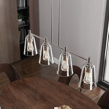 Load image into Gallery viewer, 4-Lights Island Linear Pendant Light with Clear Glass Shade, E26 Base, UL Listed for Damp Location
