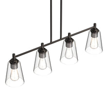 Load image into Gallery viewer, 4 - Lights Island Linear Pendant Light with Clear Glass Shade, E26 Base, UL Listed for Damp Location - LEDMyPlace