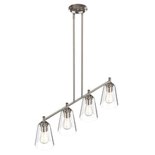 Load image into Gallery viewer, 4 - Lights Island Linear Pendant Light with Clear Glass Shade, E26 Base, UL Listed for Damp Location - LEDMyPlace