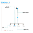 Load image into Gallery viewer, 4 - Lights Island Linear Pendant Light with Clear Glass Shade, E26 Base, UL Listed for Damp Location - LEDMyPlace