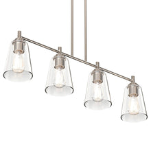 Load image into Gallery viewer, 4 - Lights Island Linear Pendant Light with Clear Glass Shade, E26 Base, UL Listed for Damp Location - LEDMyPlace