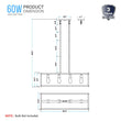 Load image into Gallery viewer, 4 - Lights Linear Chandelier Light, For Damp Location, Open Frame Rectangle Chandeliers, E26 Base, UL Listed, 5 Years Warranty - LEDMyPlace
