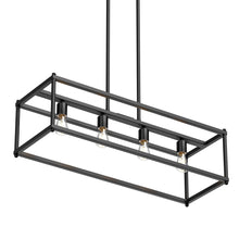 Load image into Gallery viewer, 4 - Lights Linear Chandelier Light, For Damp Location, Open Frame Rectangle Chandeliers, E26 Base, UL Listed, 5 Years Warranty - LEDMyPlace