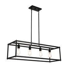 Load image into Gallery viewer, 4 - Lights Linear Chandelier Light, For Damp Location, Open Frame Rectangle Chandeliers, E26 Base, UL Listed, 5 Years Warranty - LEDMyPlace