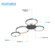 Load image into Gallery viewer, 4 Rings, LED Circle Flushmount Lights, 41W, 3000K, 2986LM, Hallway Light Fixtures, - LEDMyPlace