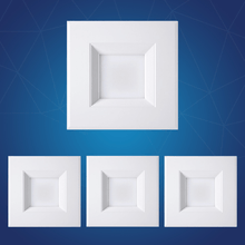 Load image into Gallery viewer, 4" Square LED Downlight, 10W, 5CCT Changeable: 2700K/3000K/3500K/4000K/5000K, 120V AC, Baffle Aluminum Trim, Damp Rated