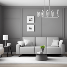 Load image into Gallery viewer, 43.5 in. 5 - Light Chrome and stainless steel Finish with Deco Candlestick Linear Chandelier for Dining Room - LEDMyPlace
