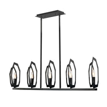 Load image into Gallery viewer, 43.5 in. 5 - Light Matte Black Finish with Deco Candlestick Linear Chandelier for Dining Room - LEDMyPlace