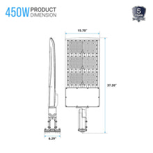 Load image into Gallery viewer, 450W LED Pole Light with Dusk to Dawn Photocell, 5700K, AC120 - 277V, Universal Mount, Bronze, With 20KV Surge Protector, IP65 Waterproof, LED Parking Lot Lights - Outdoor Commercial Area Street Lighting, Gen14 - LEDMyPlace