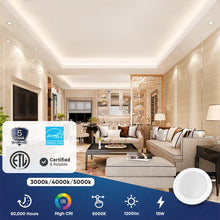 Load image into Gallery viewer, 5 in. and 6 in. LED Recessed Lighting, Surface Mount Disk Light, Round, 15W, Triac Dimming, ETL, Energy Star Listed, For Family Room, Kitchens, Hallways, Basement - LEDMyPlace