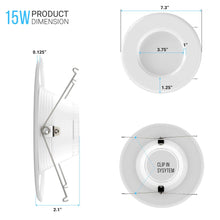 Load image into Gallery viewer, 5 in. and 6 in. Recessed LED Downlight, 15W, 1100LM, Baffle - trim, Dimmable, Energy Star &amp; ETL, Easy Retrofit Installation, LED Can Lights - LEDMyPlace