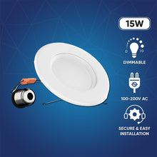 Load image into Gallery viewer, 5 in. and 6 in. Recessed LED Downlight, 15W, 1100LM, Baffle - trim, Dimmable, Energy Star &amp; ETL, Easy Retrofit Installation, LED Can Lights - LEDMyPlace