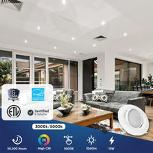 Load image into Gallery viewer, 5 in. and 6 in. White LED Recessed Ceiling Light Fixture Trim with Adjustable Eyeball, 15W, 1060LM, Dimmable, Energy Star &amp; ETL - LEDMyPlace