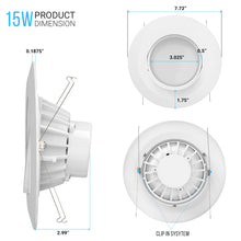 Load image into Gallery viewer, 5 in. and 6 in. White LED Recessed Ceiling Light Fixture Trim with Adjustable Eyeball, 15W, 1060LM, Dimmable, Energy Star &amp; ETL - LEDMyPlace