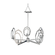 Load image into Gallery viewer, 5 - Light Chrome and Stainless Steel Chandelier Light with White Glass, E12 Base, Width 28" Height 16", 120V, Bulb Type B10, Socket type E12, Max wattage Per Socket 60W - LEDMyPlace