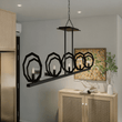 Load image into Gallery viewer, 5 - Light Matte Black Finish with Deco Candlestick Linear Chandelier for Dining Room - 43"L x 7“W x 13”H - LEDMyPlace