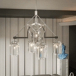 Load image into Gallery viewer, 5 - Light Modern Glass Bell Shade Round Chandelier Diam 35.5", Polished Nickel Finish Hardware with Clear Glass, 27.5" Height, 120V, Bulb Type B10, Socket Type E12, Max wattage Per Socket 60W - LEDMyPlace