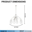 Load image into Gallery viewer, 5 - Light Modern Glass Bell Shade Round Chandelier Diam 35.5", Polished Nickel Finish Hardware with Clear Glass, 27.5" Height, 120V, Bulb Type B10, Socket Type E12, Max wattage Per Socket 60W - LEDMyPlace