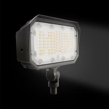 Load image into Gallery viewer, 50W/40W/30W Watt Adjustable LED Flood Light Outdoor 4000K/5000K/5700K CCT Changeable, Knuckle Mount, UL &amp; DLC 5.1 Premium, Bronze, IP65, For Gardens, Court, Lawn, Patio as well as LED Security Light - LEDMyPlace