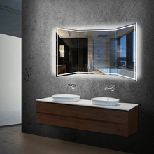 Load image into Gallery viewer, 55.1 in. X 25.6 in. Backlit/Frontlit LED Lighted Bathroom Vanity Mirror with Pivoting Side Mirrors, Thin Plexiglass Edge, Anti Fog, Adjustable 3 - Color Temperature &amp; Remembrance, Makeup Mirror, Touch Button, CRI 90+, Titan Style - LEDMyPlace