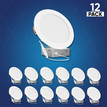 Load image into Gallery viewer, 6" 12W LED Slim Panel Recessed Ceiling Light CCT Changeable 2700K/3000K/3500K/4000K/5000K, with Junction Box, Round