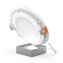 Load image into Gallery viewer, 6" 12W LED Slim Panel Recessed Ceiling Light CCT Changeable 2700K/3000K/3500K/4000K/5000K, with Junction Box, Round - LEDMyPlace