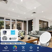 Load image into Gallery viewer, 6 in. Ultra - Thin LED Recessed Ceiling Lights with Junction Box, 12W, 900LM, Damp Location, Triac Dimmable LED Downlight, ETL, Energy Star Listed - LEDMyPlace